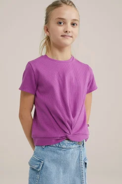 Meisjes T-shirt met knoopdetail