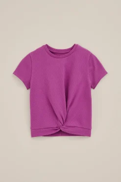 Meisjes T-shirt met knoopdetail