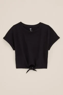 Meisjes T-shirt met knoopdetail