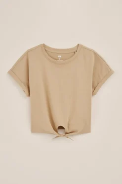 Meisjes T-shirt met knoopdetail