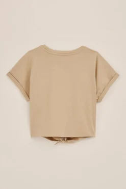 Meisjes T-shirt met knoopdetail