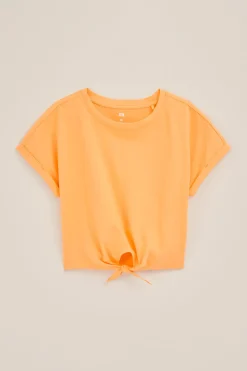 Meisjes T-shirt met knoopdetail