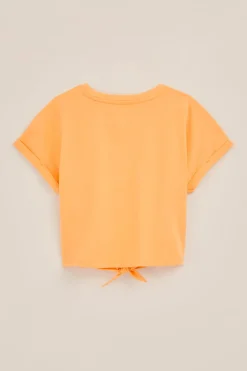 Meisjes T-shirt met knoopdetail