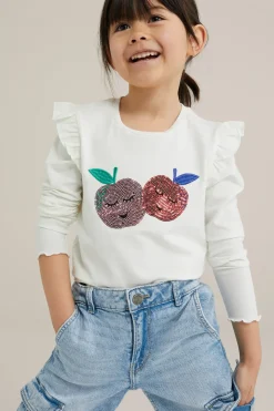 Meisjes T-shirt met pailletten opdruk