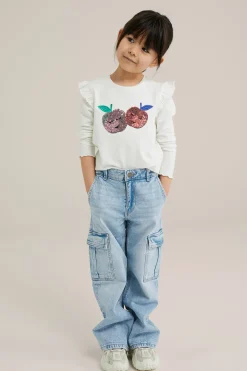Meisjes T-shirt met pailletten opdruk