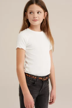 Meisjes T-shirt met ribstructuur
