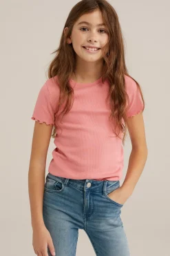 Meisjes T-shirt met ribstructuur
