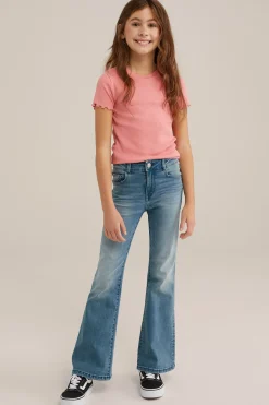 Meisjes T-shirt met ribstructuur