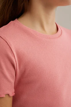 Meisjes T-shirt met ribstructuur