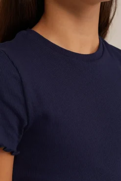 Meisjes T-shirt met ribstructuur
