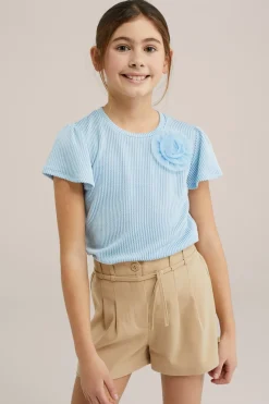 Meisjes T-shirt met ribstructuur