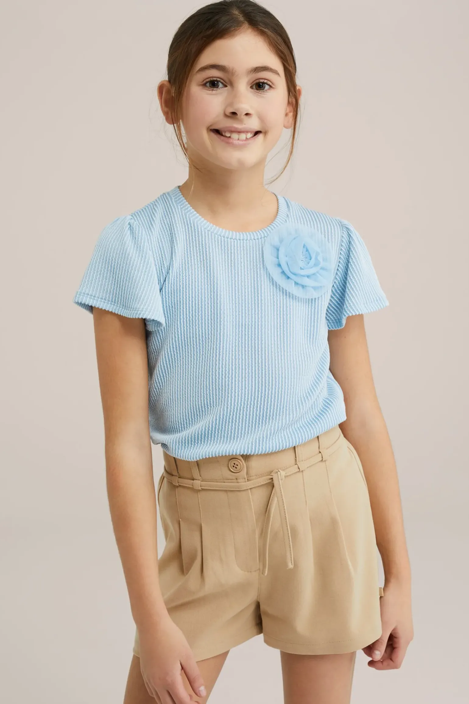 Meisjes T-shirt met ribstructuur