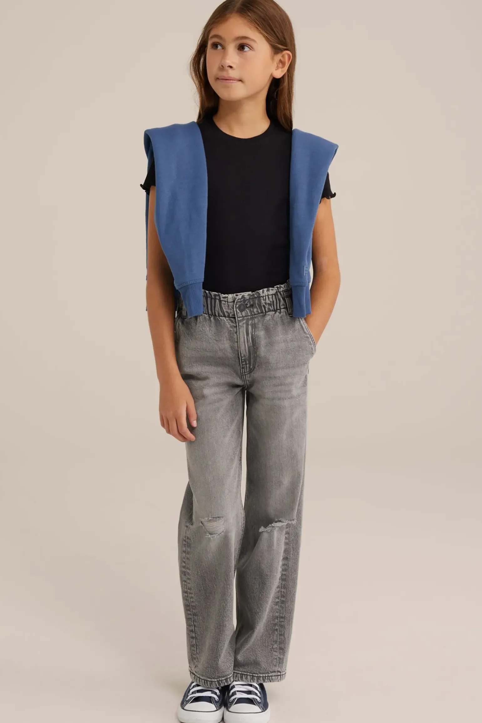 Meisjes T-shirt met ribstructuur