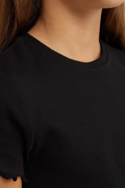 Meisjes T-shirt met ribstructuur