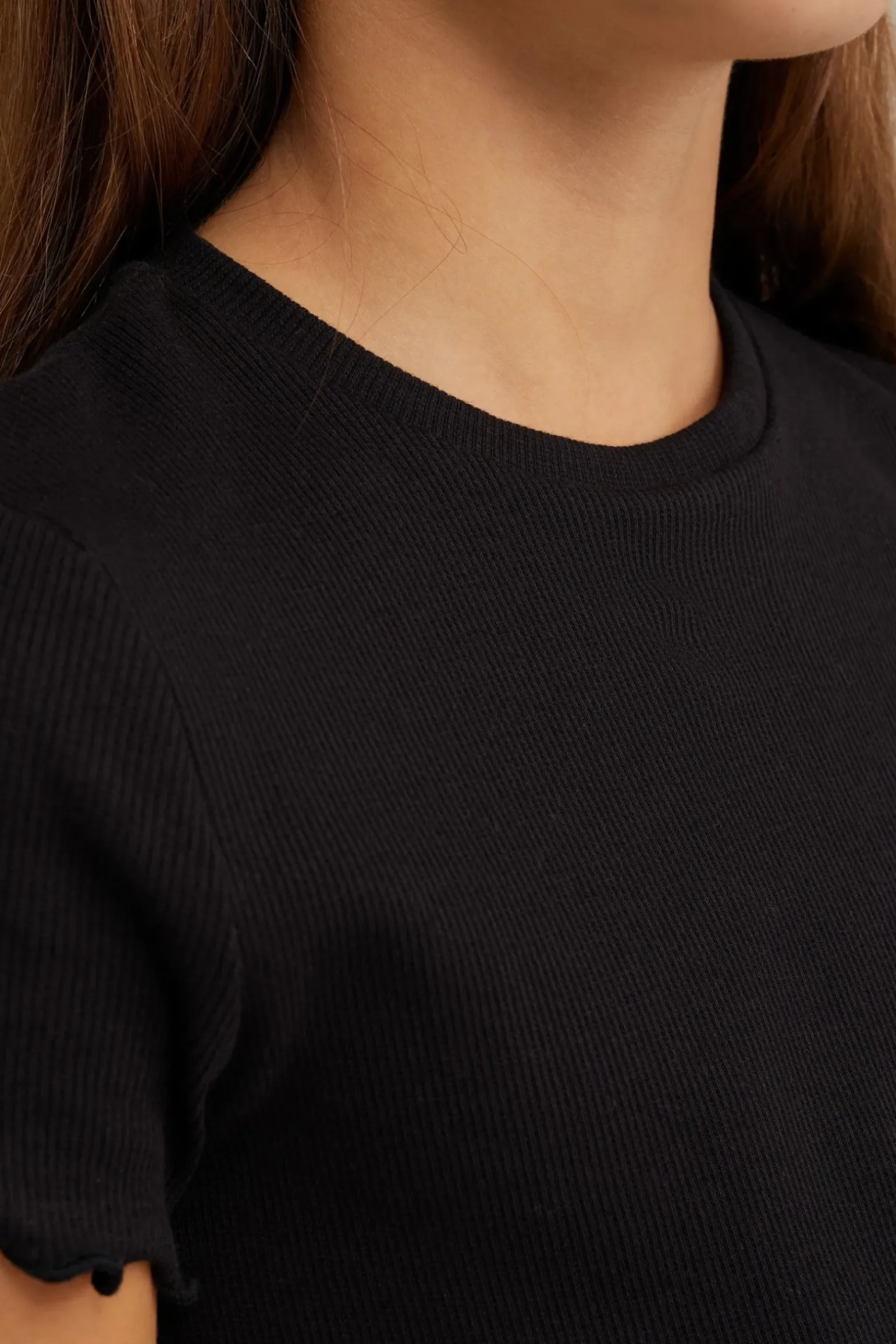 Meisjes T-shirt met ribstructuur
