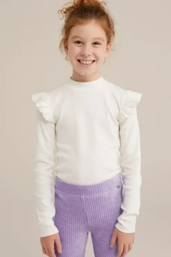 Meisjes T-shirt met ruches, 2-pack