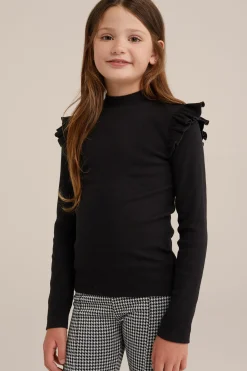 Meisjes T-shirt met ruches, 2-pack