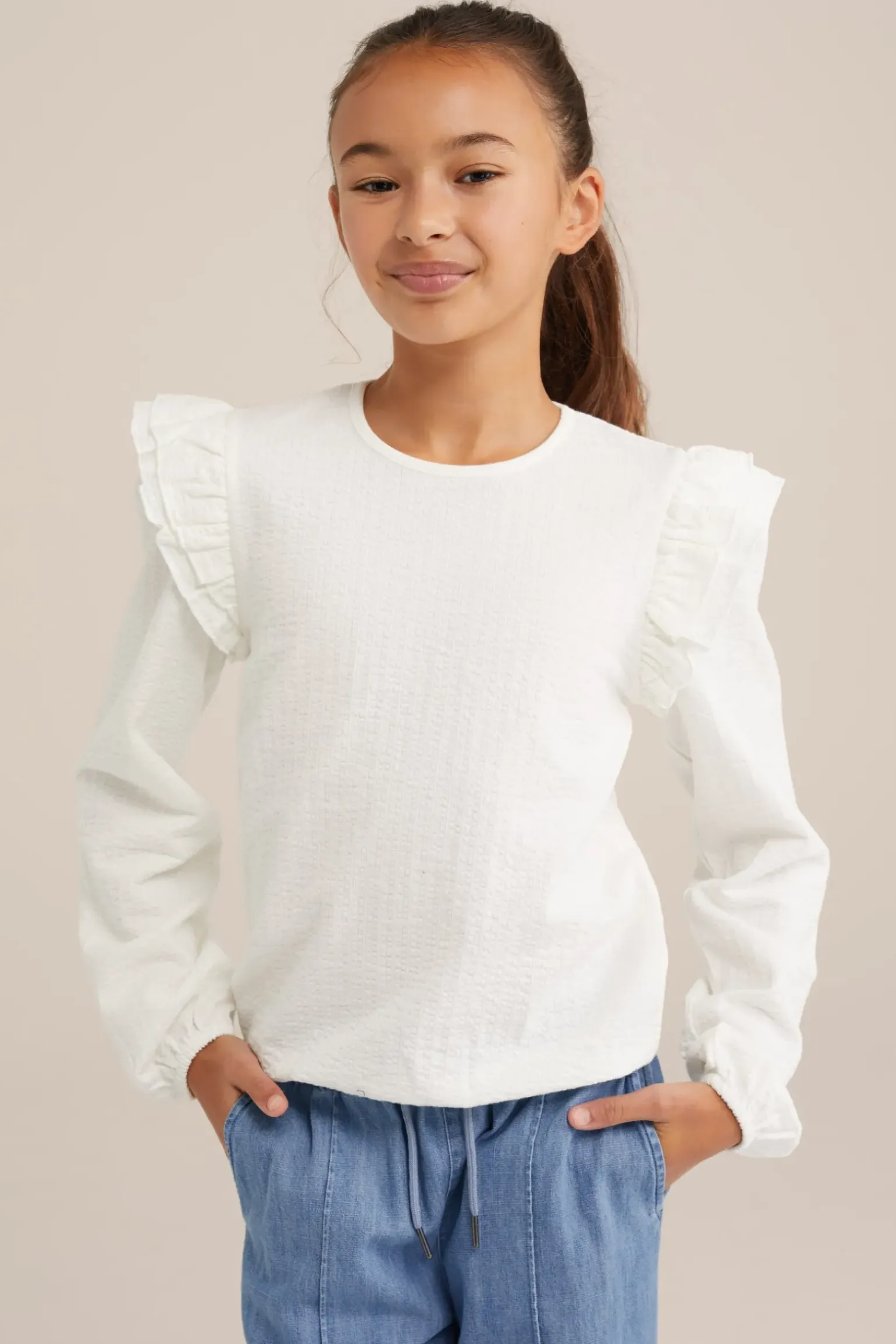 Meisjes T-shirt met structuur