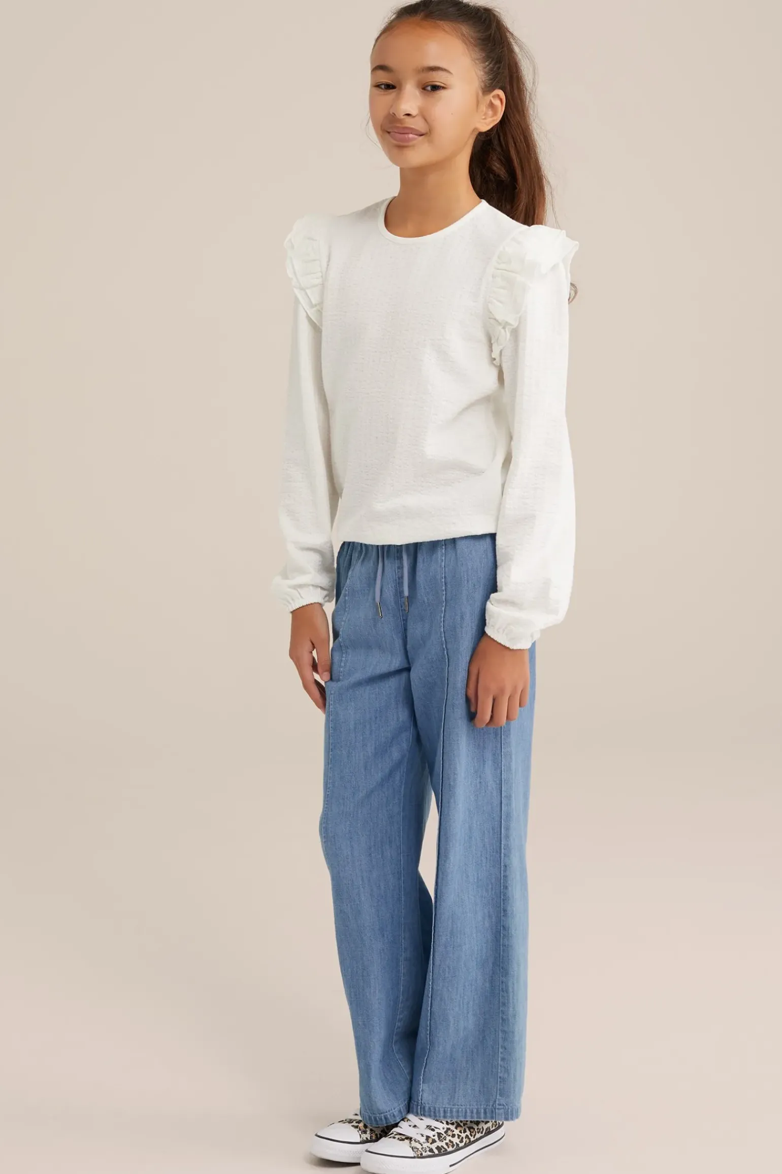 Meisjes T-shirt met structuur