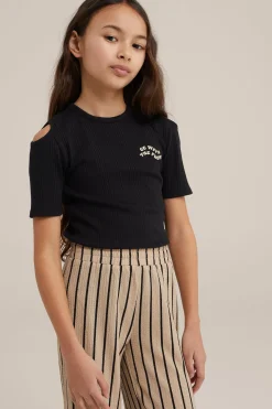 Meisjes T-shirt van ribstof