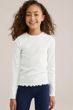 Meisjes T-shirt van ribstof