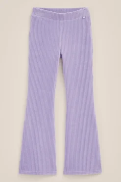 Meisjes velvet flared legging van ribstof