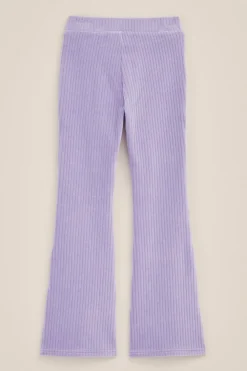 Meisjes velvet flared legging van ribstof