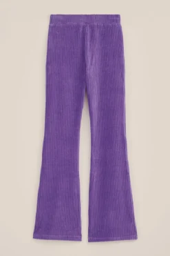 Meisjes velvet flared legging van ribstof