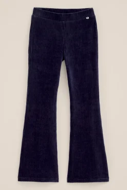 Meisjes velvet flared legging van ribstof