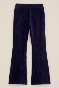 Meisjes velvet flared legging van ribstof