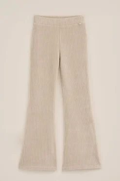 Meisjes velvet flared legging van ribstof