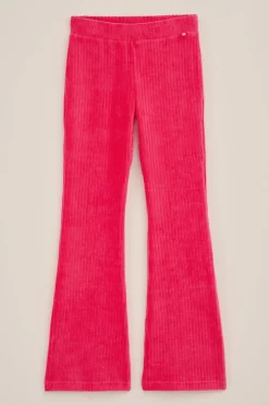 Meisjes velvet flared legging van ribstof