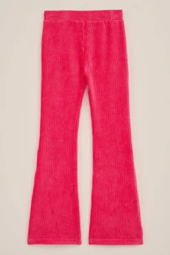 Meisjes velvet flared legging van ribstof