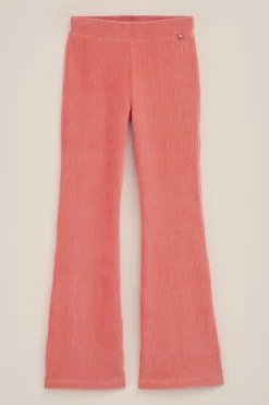 Meisjes velvet flared legging van ribstof