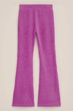 Meisjes velvet flared legging van ribstof