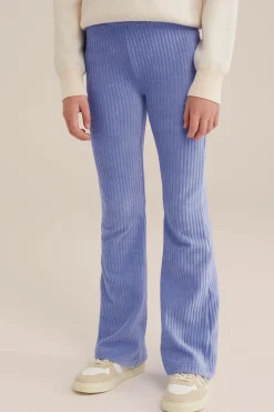 Meisjes velvet flared legging van ribstof