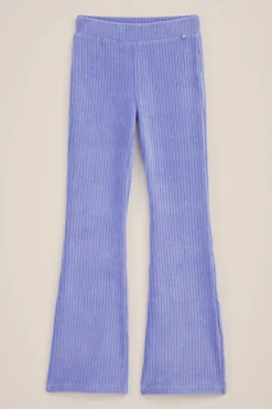 Meisjes velvet flared legging van ribstof