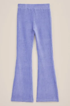 Meisjes velvet flared legging van ribstof
