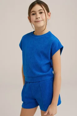 Meisje sweat t-shirt met structuur