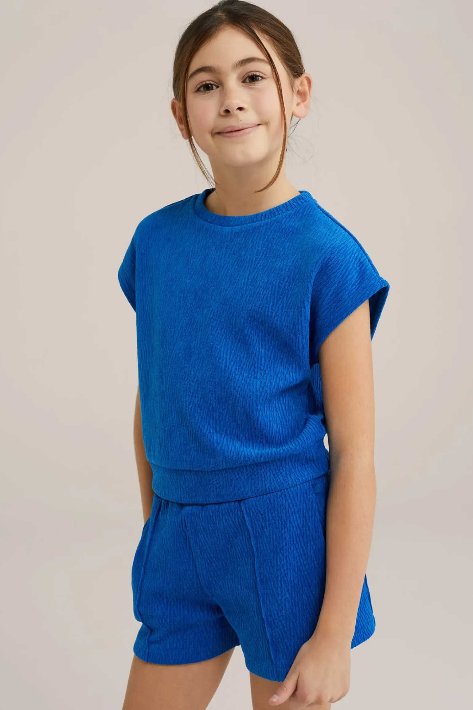 Meisje sweat t-shirt met structuur