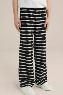 Meisjes wide leg broek met dessin