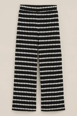 Meisjes wide leg broek met dessin