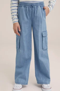 Meisjes wide leg cargobroek