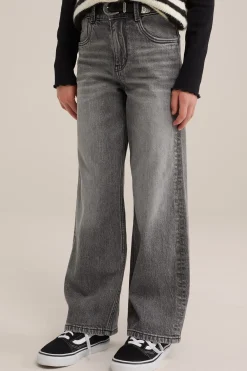 Meisjes wide leg jeans met stretch