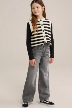 Meisjes wide leg jeans met stretch