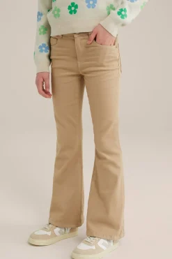 Meisjes wide leg jeans met stretch