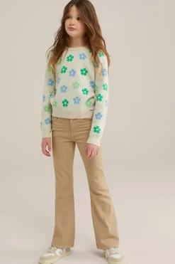 Meisjes wide leg jeans met stretch