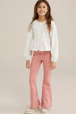 Meisjes wide leg jeans met stretch