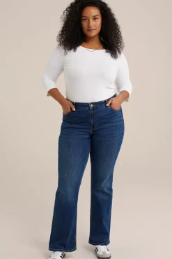 mid rise bootcut jeans met superstretch - Curve