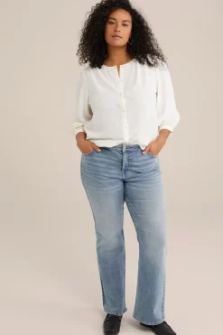 Mid rise bootcut jeans met superstretch - Curve